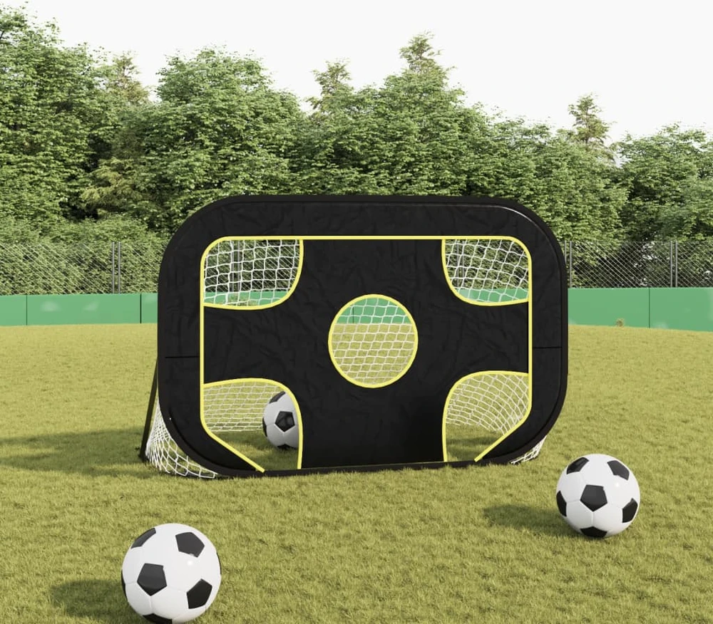Futbolo vartai su tinklu ir taikiniu, 120x80x80cm, poliesteris