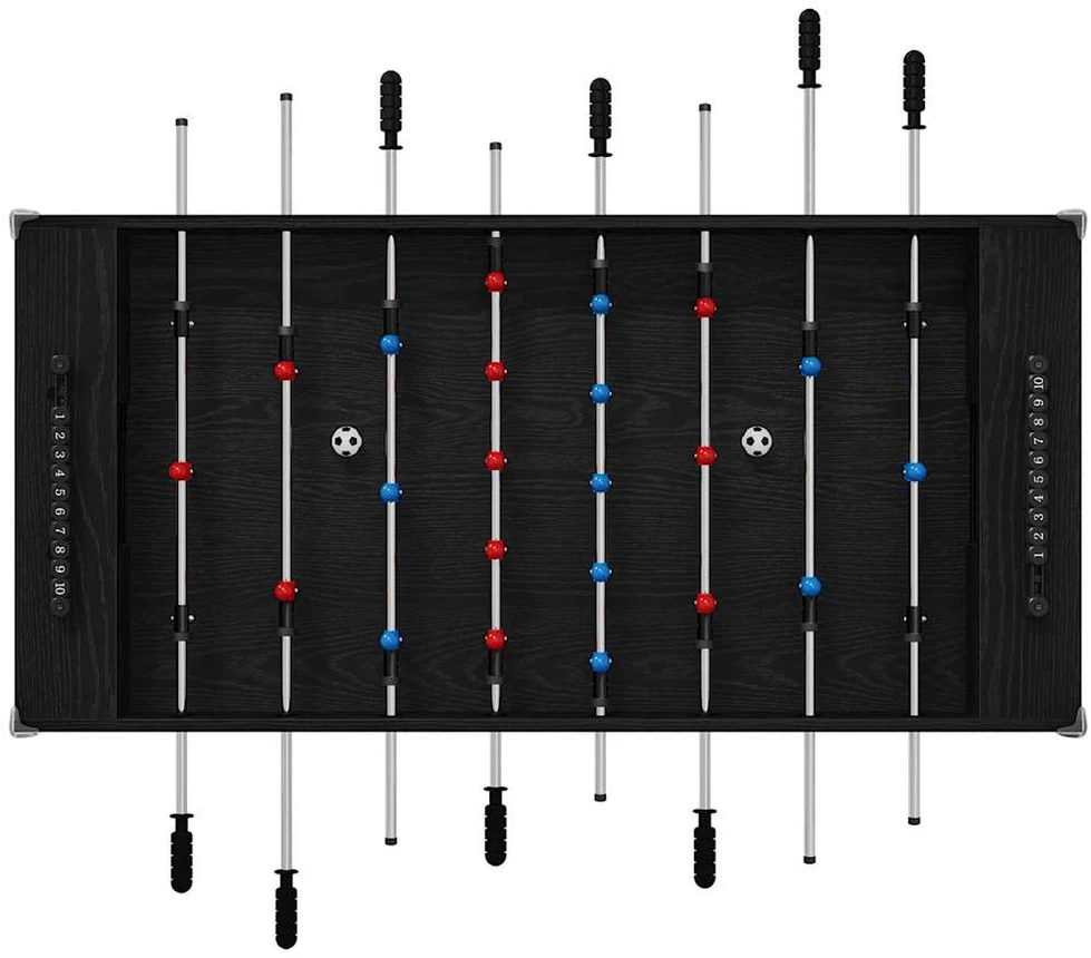 Fuzbolas stalas Juodas Ąžuolas 125 x 60,5 x 80 cm