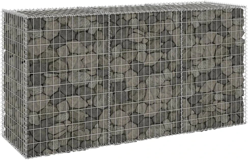 Gabiono siena su dangčiais, 200x60x100cm, galvanizuotas plienas