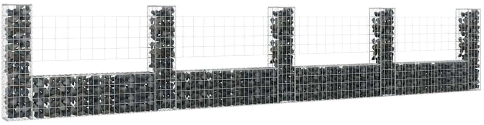 Gabionų krepšiai su 5 kolonomis, 500x20x100cm, geležis