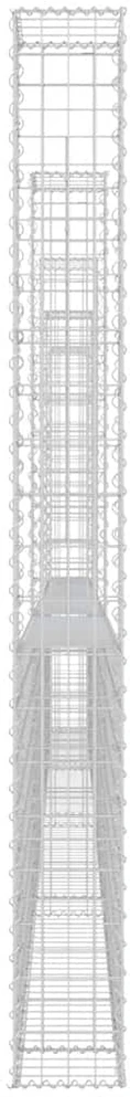 Gabionų krepšiai su 6 kolonomis, 620x20x200cm, geležis