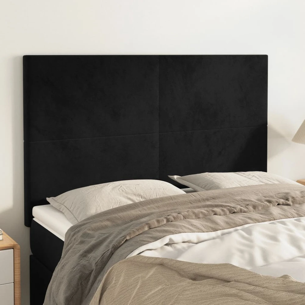 Galvūgaliai, 4vnt., juodos spalvos, 72x5x78/88cm, aksomas