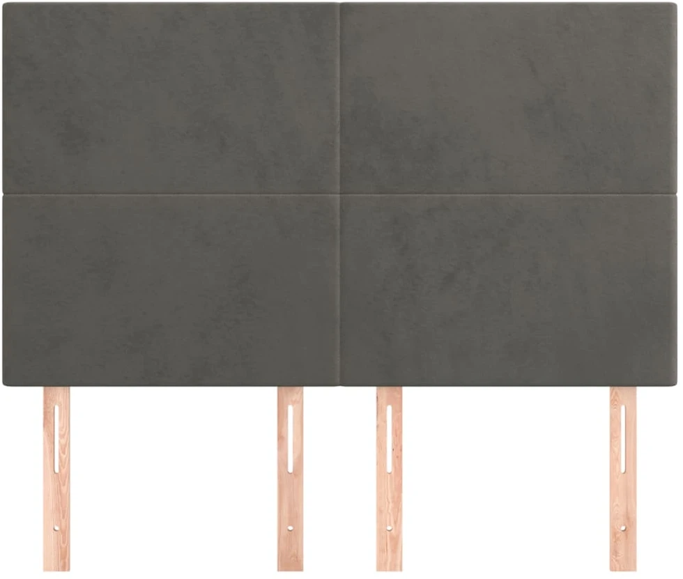 Galvūgaliai, 4vnt., tamsiai pilki, 72x5x78/88cm, aksomas