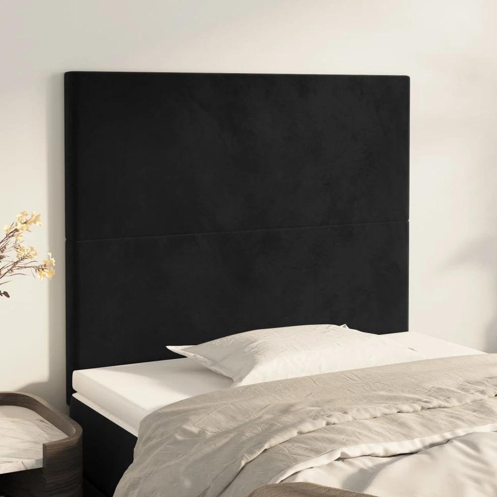 Galvūgalis, 2vnt., juodos spalvos, 100x5x78/88cm, aksomas