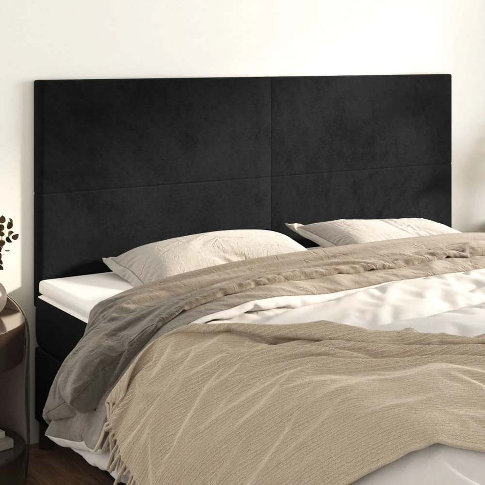Galvūgalis, 4vnt., juodos spalvos, 80x5x78/88cm, aksomas