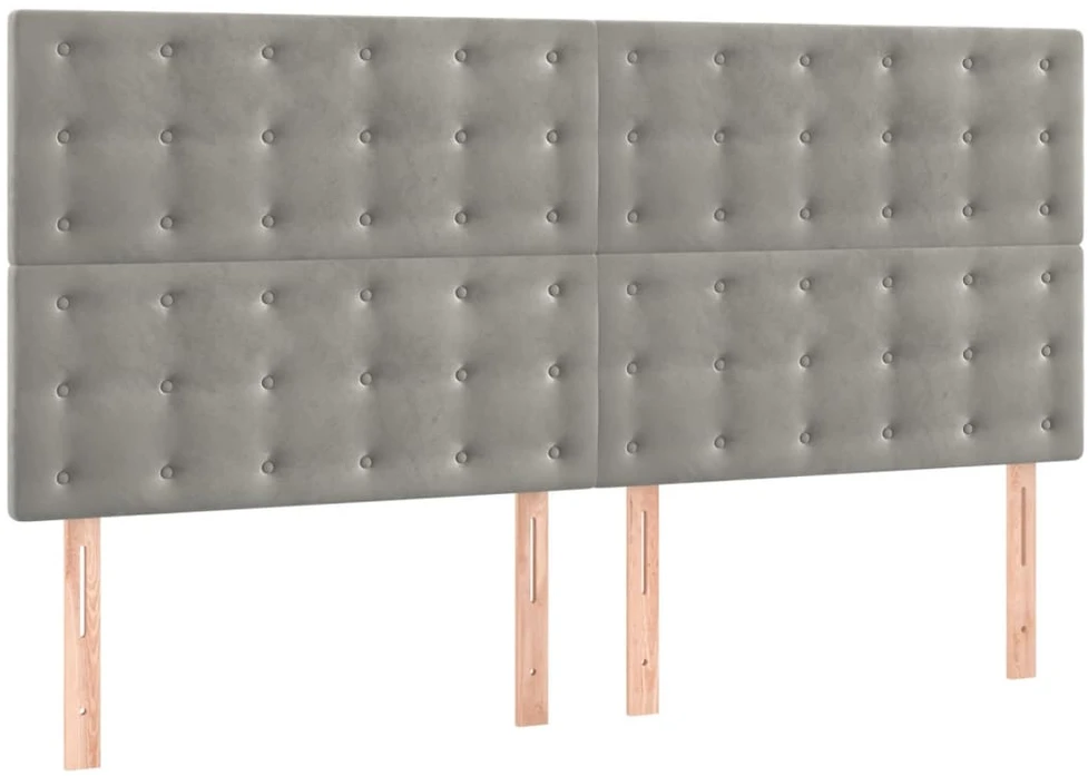 Galvūgalis, 4vnt.,šviesiai pilkos spalvos,100x5x78/88cm,aksomas