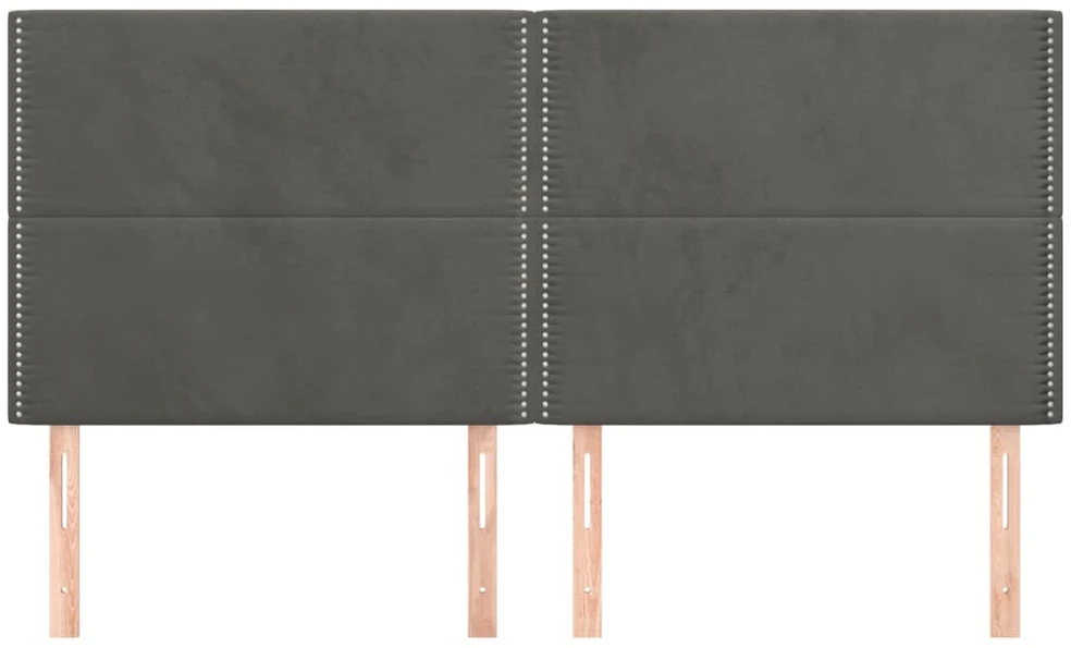 Galvūgalis, 4vnt.,tamsiai pilkos spalvos,100x5x78/88cm, aksomas