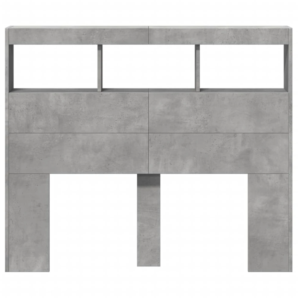 Galvūgalis-spintelė su LED, betono pilkos spalvos, 120x17x102cm