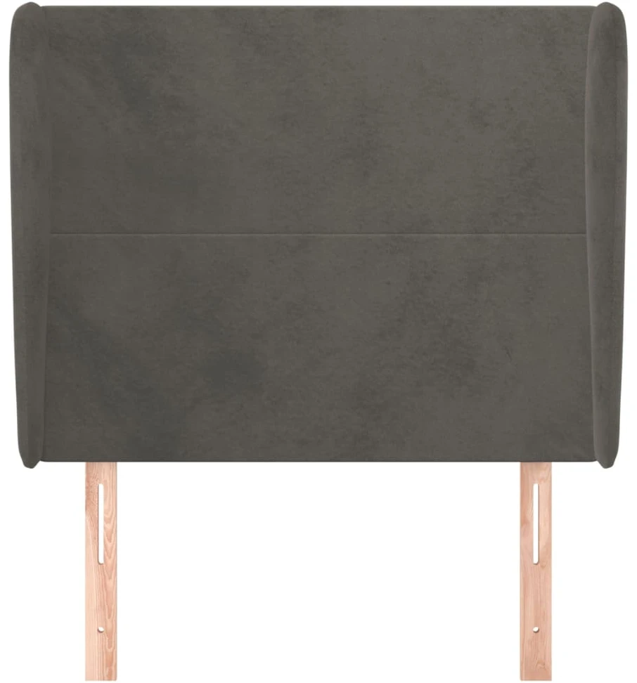 Galvūgalis su auselėmis, pilkas, 103x23x118/128cm, aksomas