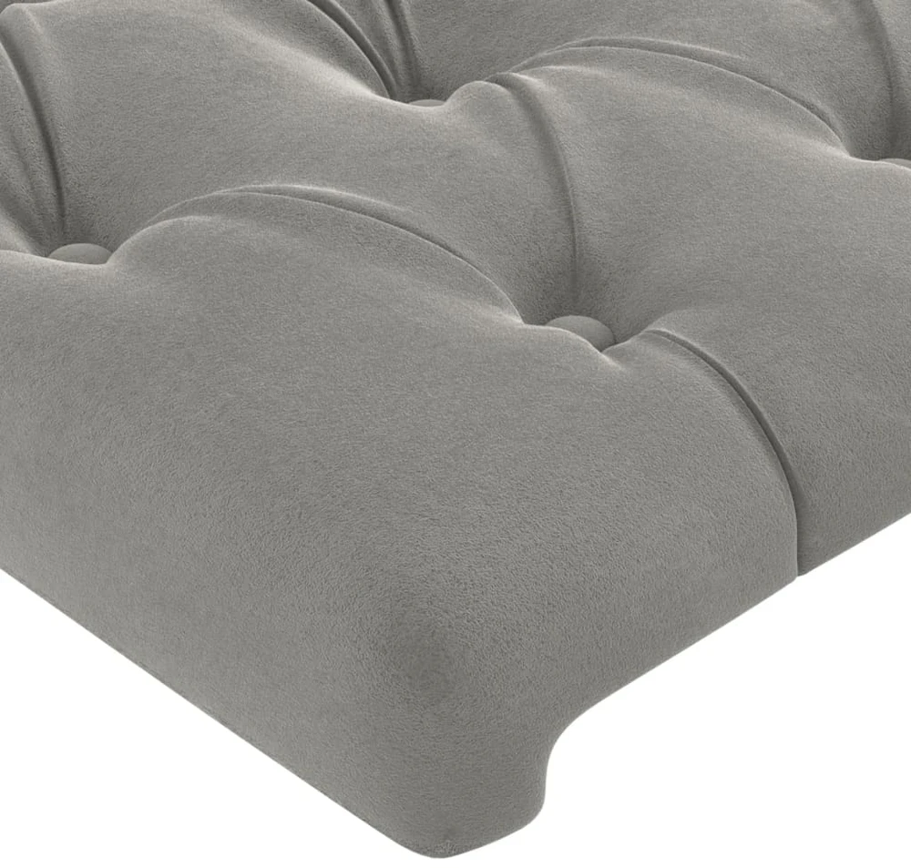 Galvūgalis su auselėmis, pilkas, 163x23x118/128cm, aksomas