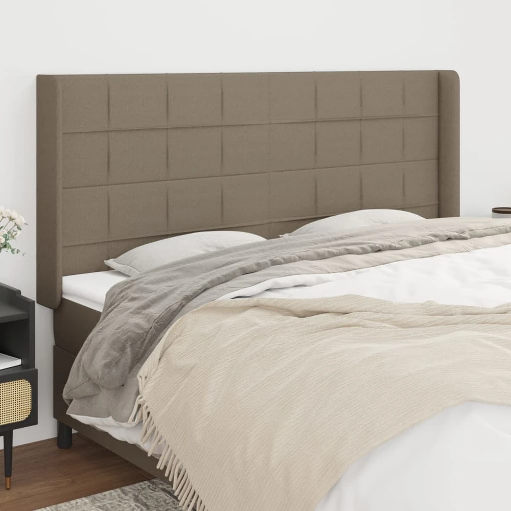 Galvūgalis su auselėmis, taupe, 163x16x118/128cm, audinys