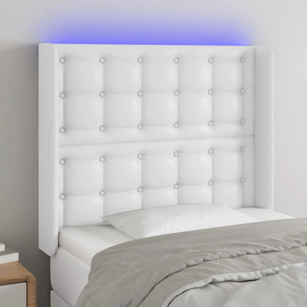 Galvūgalis su LED, baltos spalvos, 103x16x118/128 cm