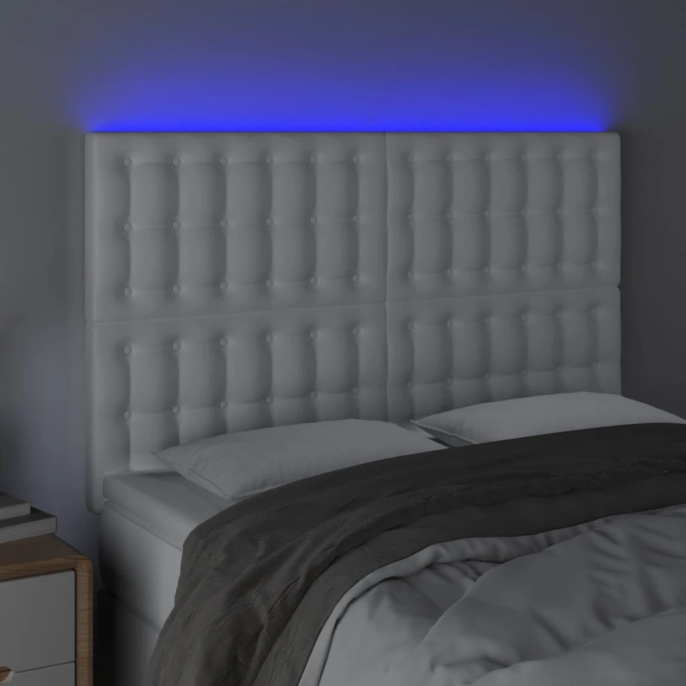 Galvūgalis su LED, baltos spalvos, 144x5x118/128 cm