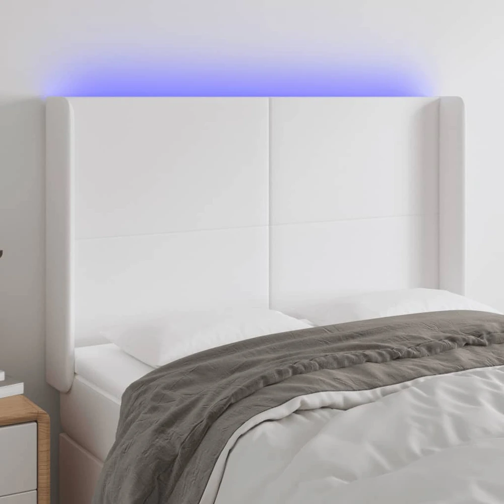 Galvūgalis su LED, baltos spalvos, 147x16x118/128 cm