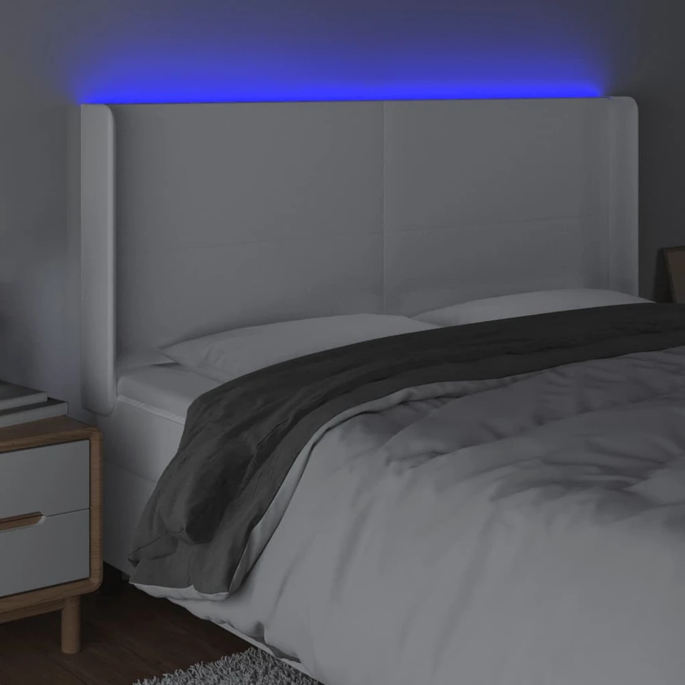Galvūgalis su LED, baltos spalvos, 163x16x118/128 cm