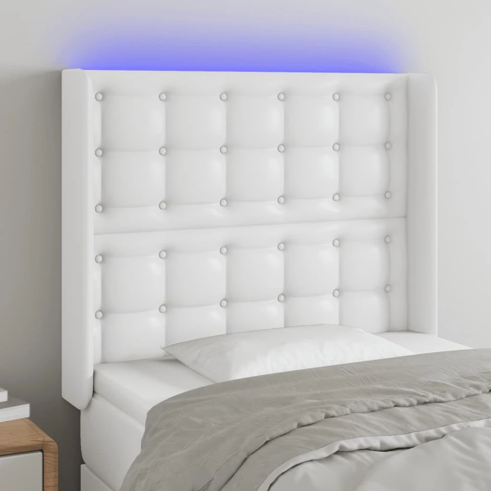 Galvūgalis su LED, baltos spalvos, 83x16x118/128 cm