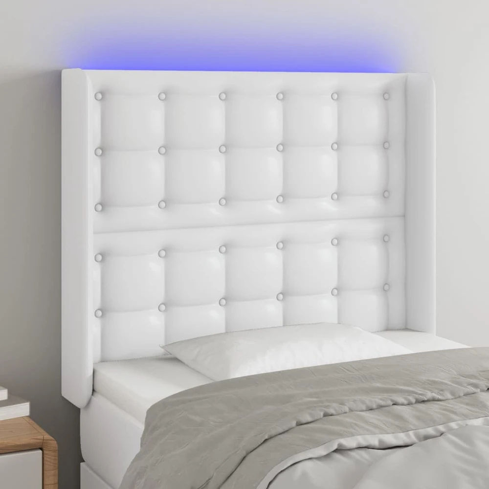 Galvūgalis su LED, baltos spalvos, 93x16x118/128 cm