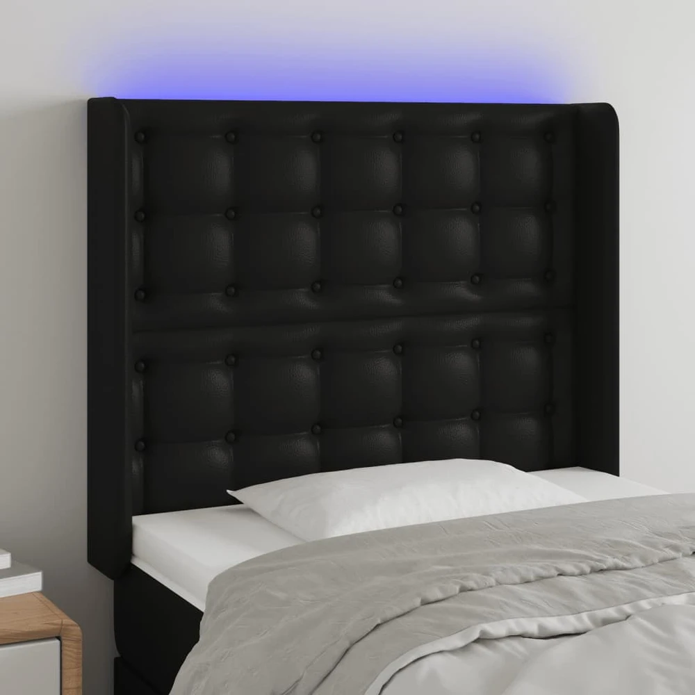 Galvūgalis su LED, juodos spalvos, 103x16x118/128 cm