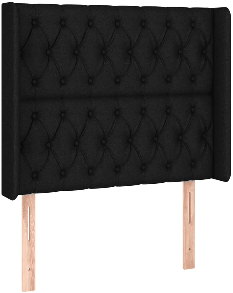 Galvūgalis su LED, juodos spalvos, 103x16x118/128cm, audinys