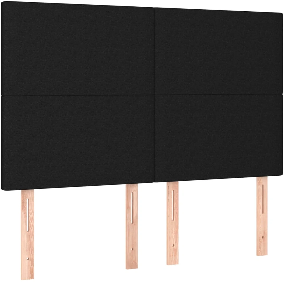 Galvūgalis su LED, juodos spalvos, 144x5x118/128cm, audinys