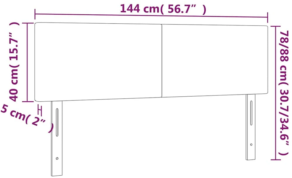 Galvūgalis su LED, juodos spalvos, 144x5x78/88cm, dirbtinė oda