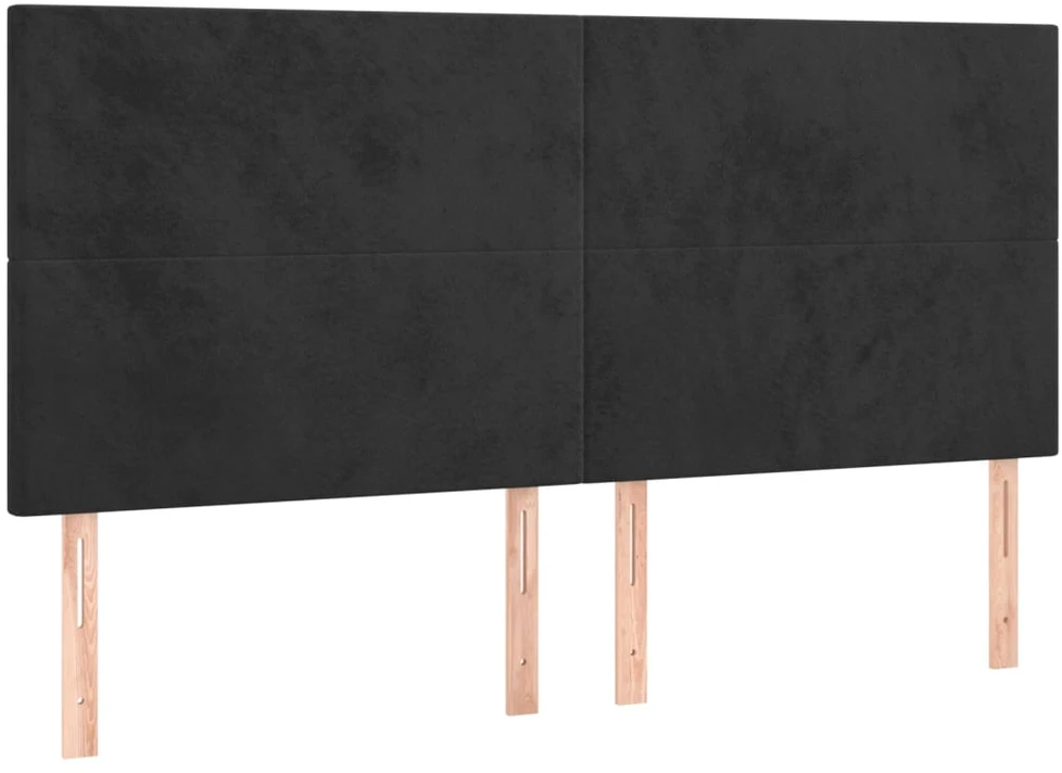 Galvūgalis su LED, juodos spalvos, 160x5x118/128cm, aksomas