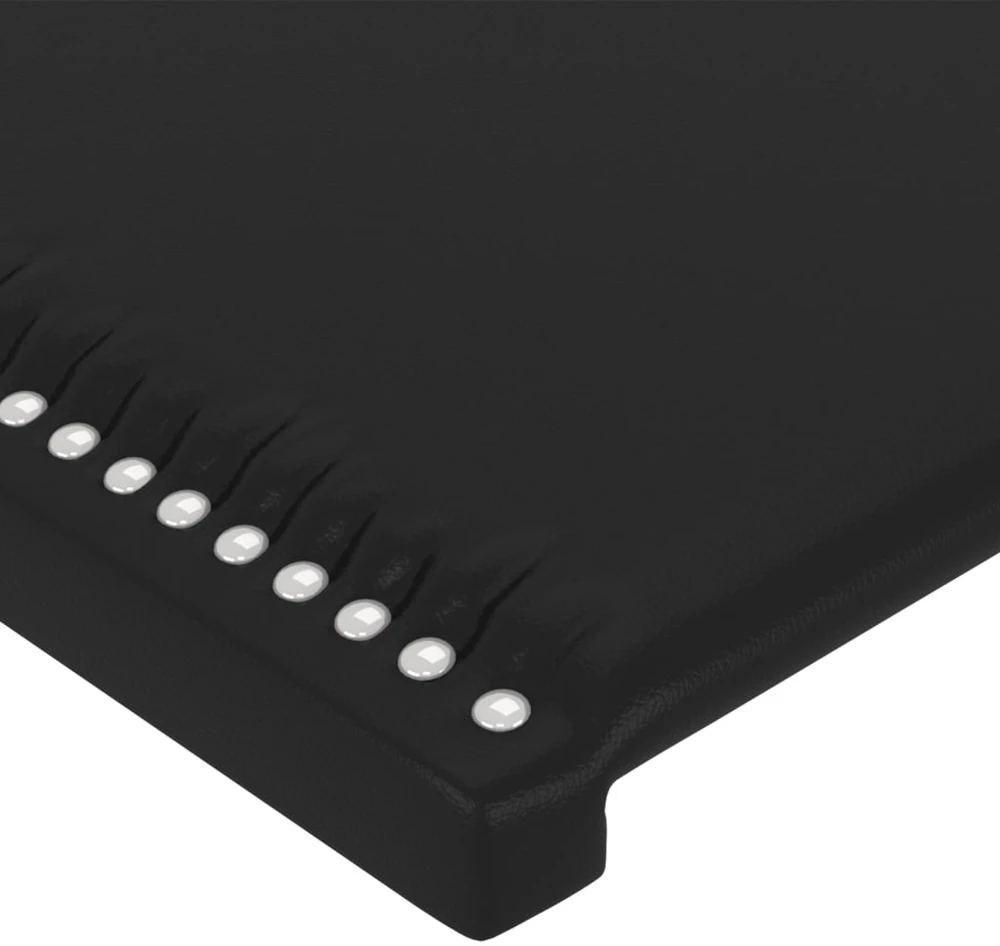 Galvūgalis su LED, juodos spalvos, 200x5x78/88cm, dirbtinė oda