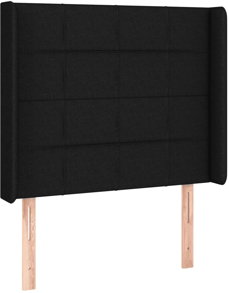 Galvūgalis su LED, juodos spalvos, 83x16x118/128cm, audinys