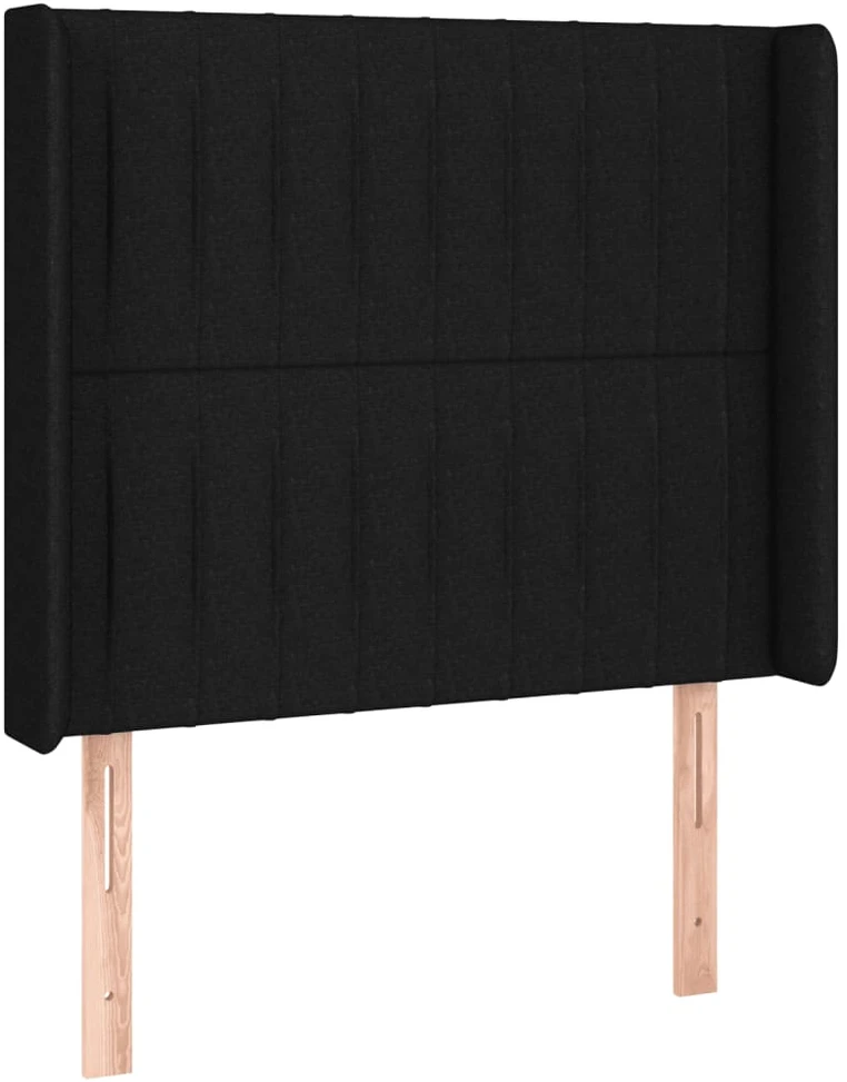 Galvūgalis su LED, juodos spalvos, 83x16x118/128cm, audinys
