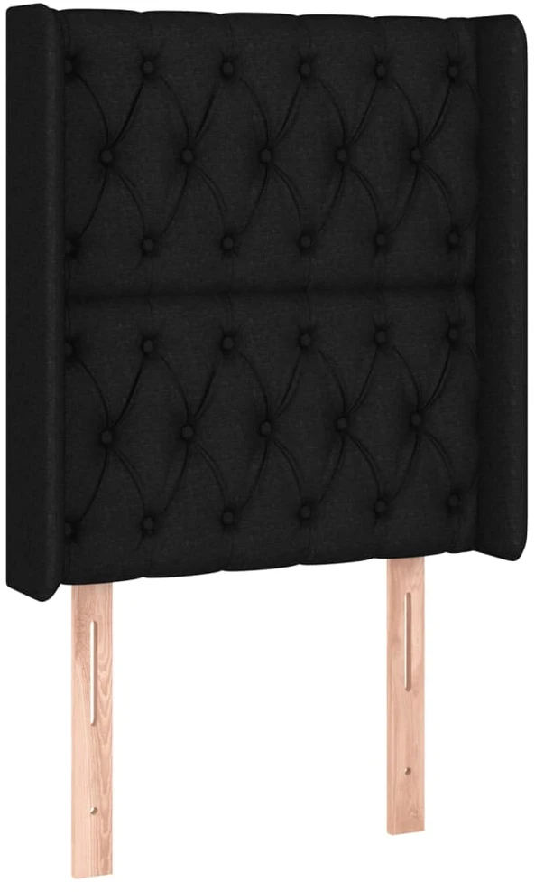 Galvūgalis su LED, juodos spalvos, 83x16x118/128cm, audinys