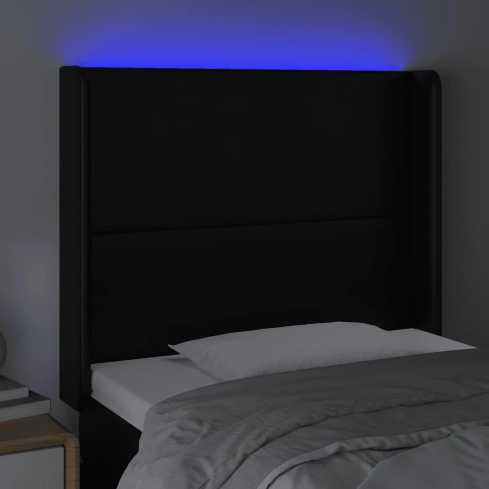 Galvūgalis su LED, juodos spalvos, 93x16x118/128 cm
