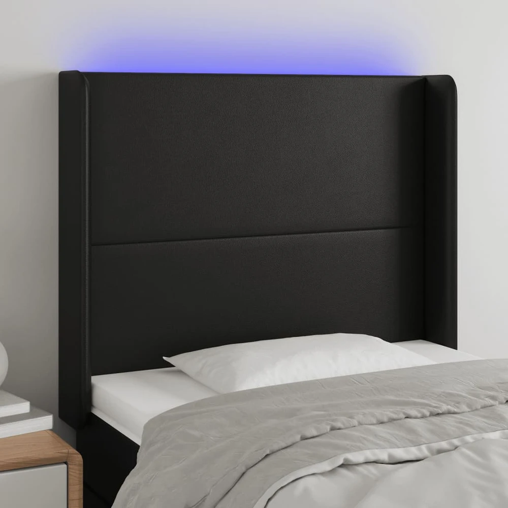Galvūgalis su LED, juodos spalvos, 93x16x118/128 cm