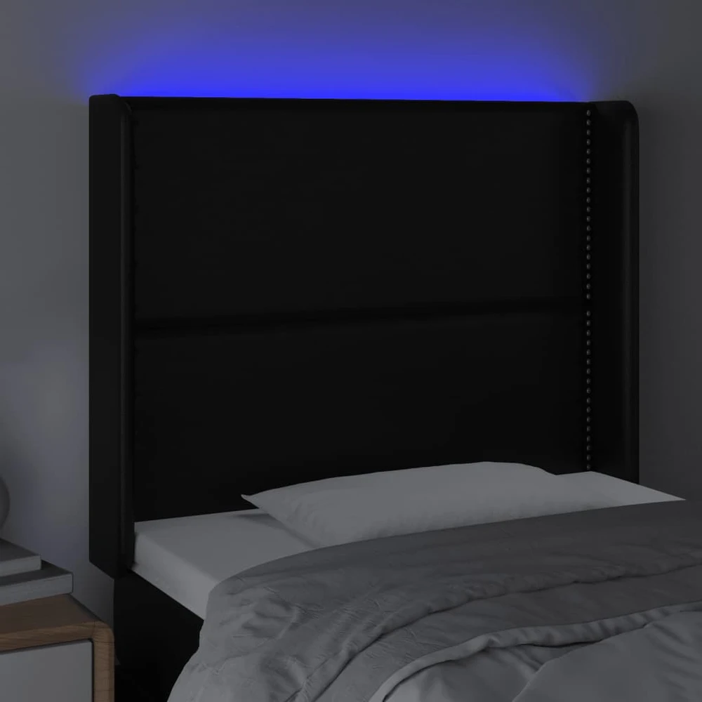 Galvūgalis su LED, juodos spalvos, 93x16x118/128 cm