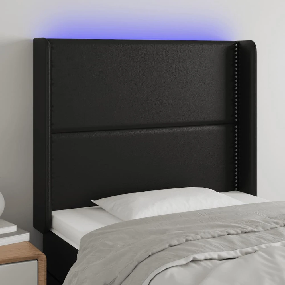 Galvūgalis su LED, juodos spalvos, 93x16x118/128 cm