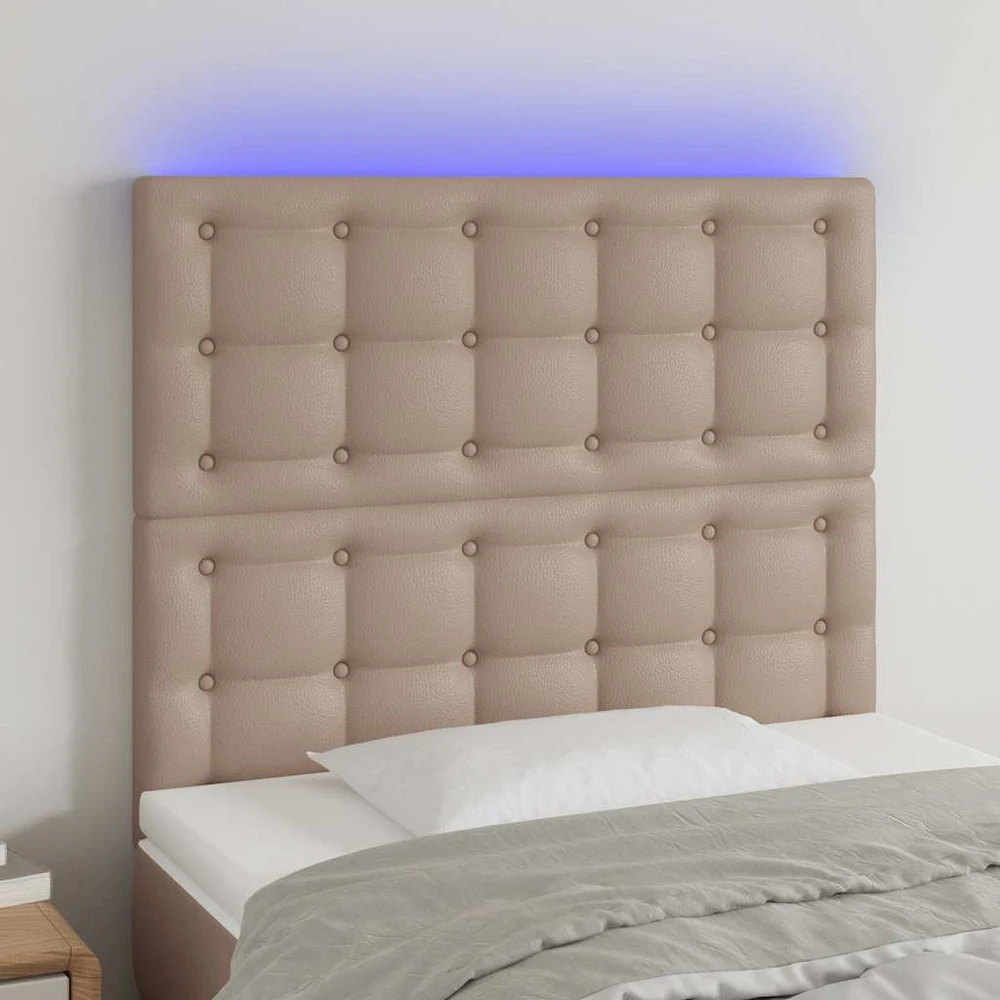 Galvūgalis su LED, kapučino spalvos, 100x5x118/128cm