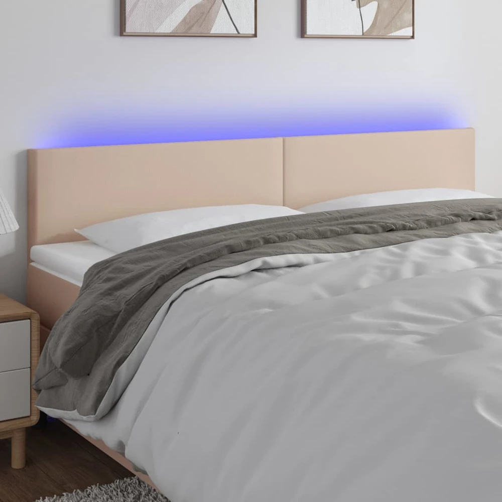 Galvūgalis su LED, kapučino spalvos, 200x5x78/88cm