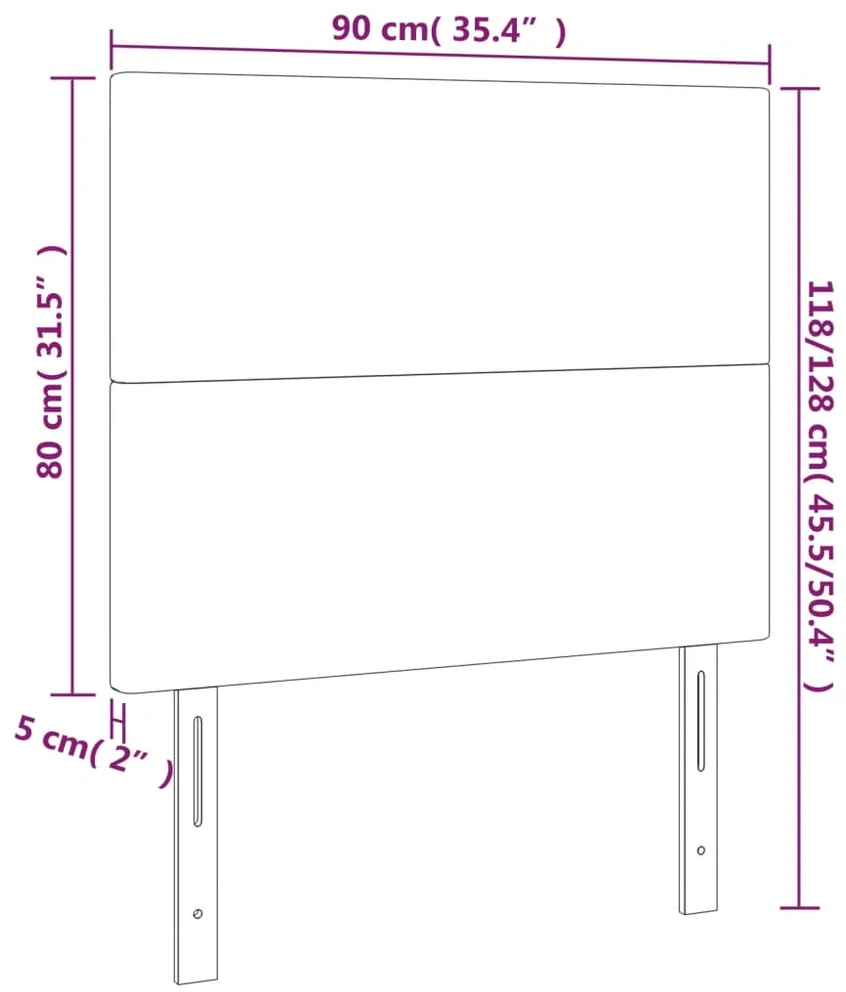 Galvūgalis su LED, kreminės spalvos, 90x5x118/128cm, audinys