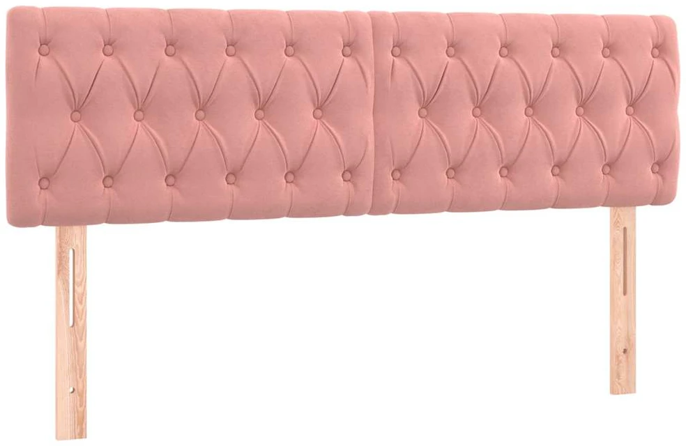 Galvūgalis su LED, rožinės spalvos, 160x7x78/88 cm, aksomas