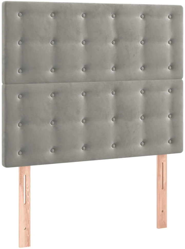 Galvūgalis su LED, šviesiai pilkas, 100x5x118/128cm, aksomas