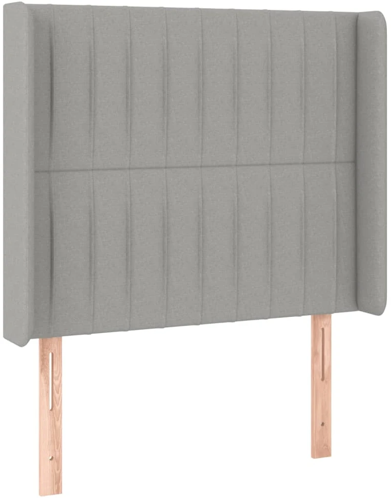Galvūgalis su LED, šviesiai pilkas, 103x16x118/128cm, audinys