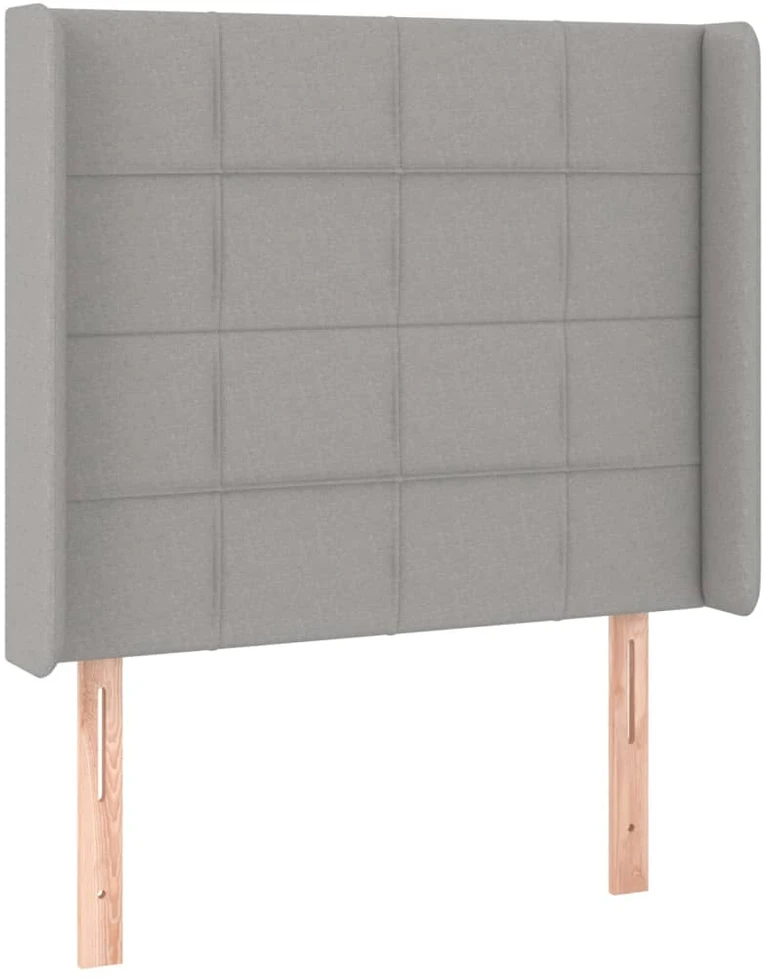 Galvūgalis su LED, šviesiai pilkas, 103x16x118/128cm, audinys