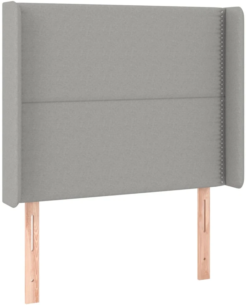 Galvūgalis su LED, šviesiai pilkas, 103x16x118/128cm, audinys