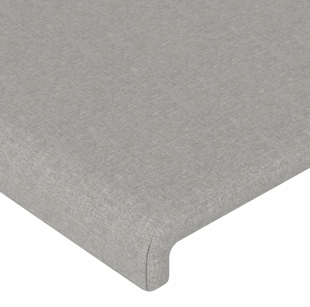 Galvūgalis su LED, šviesiai pilkas, 103x16x118/128cm, audinys