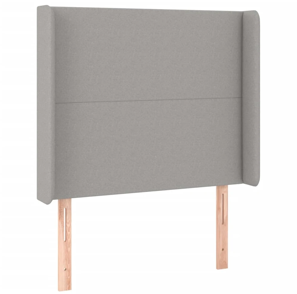 Galvūgalis su LED, šviesiai pilkas, 103x16x118/128cm, audinys