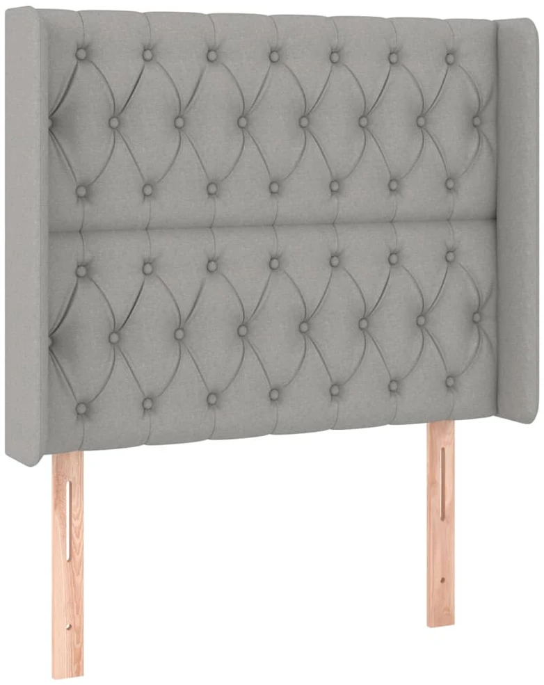 Galvūgalis su LED, šviesiai pilkas, 103x16x118/128cm, audinys