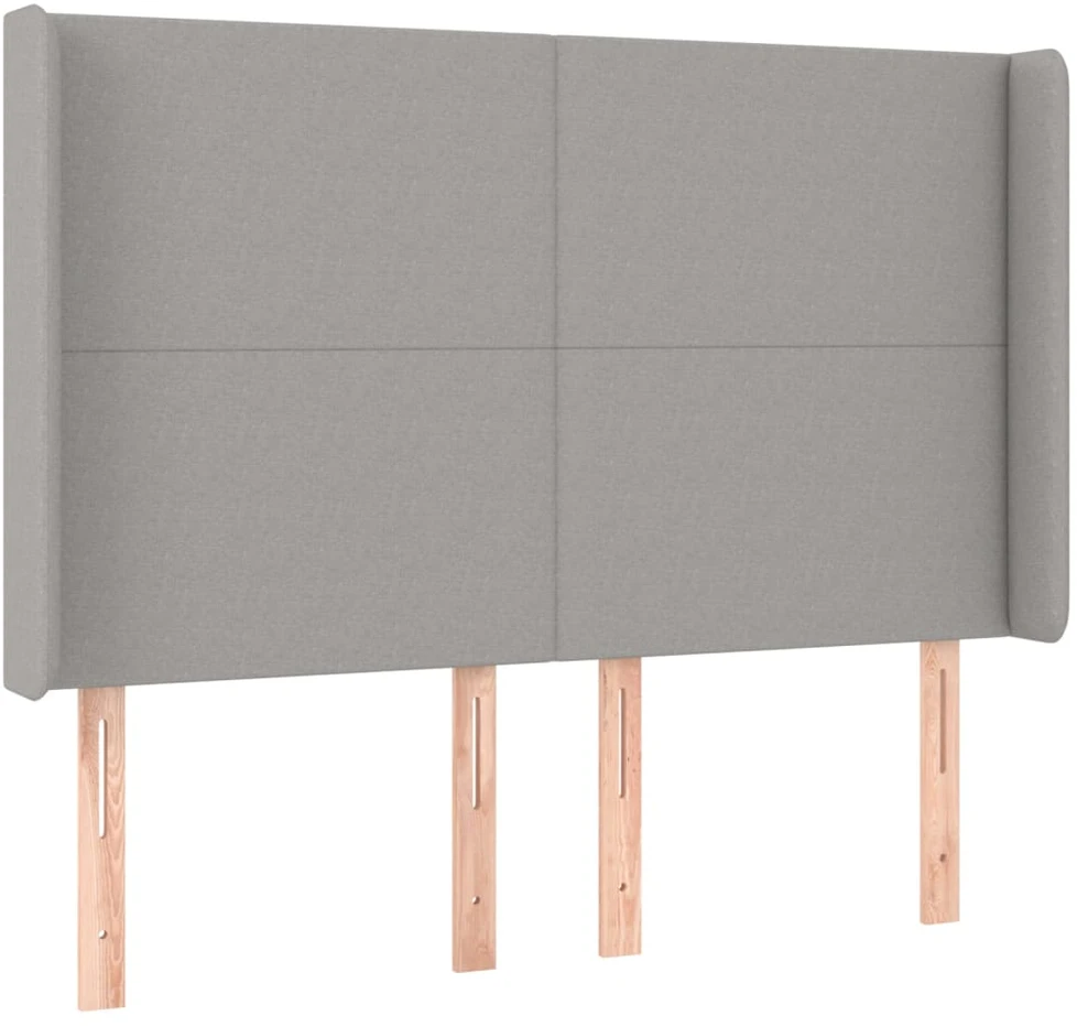 Galvūgalis su LED, šviesiai pilkas, 147x16x118/128cm, audinys