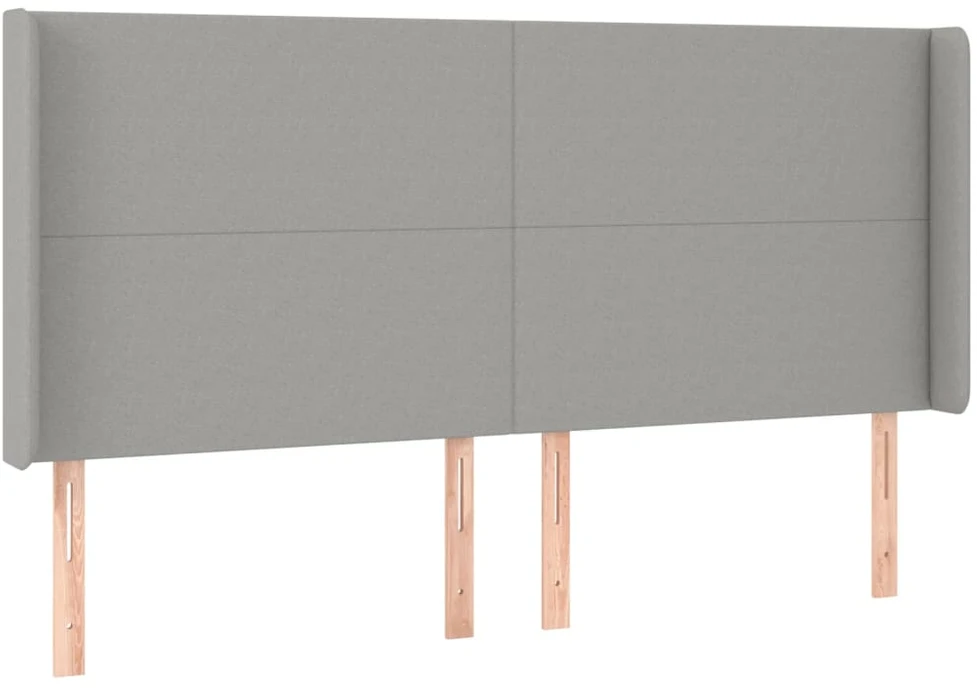 Galvūgalis su LED, šviesiai pilkas, 183x16x118/128/128cm