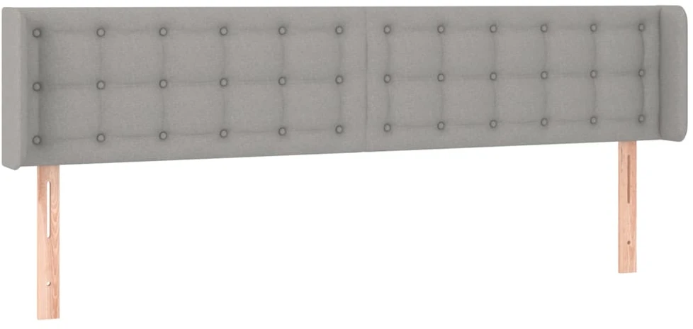 Galvūgalis su LED, šviesiai pilkas, 183x16x78/88cm, audinys