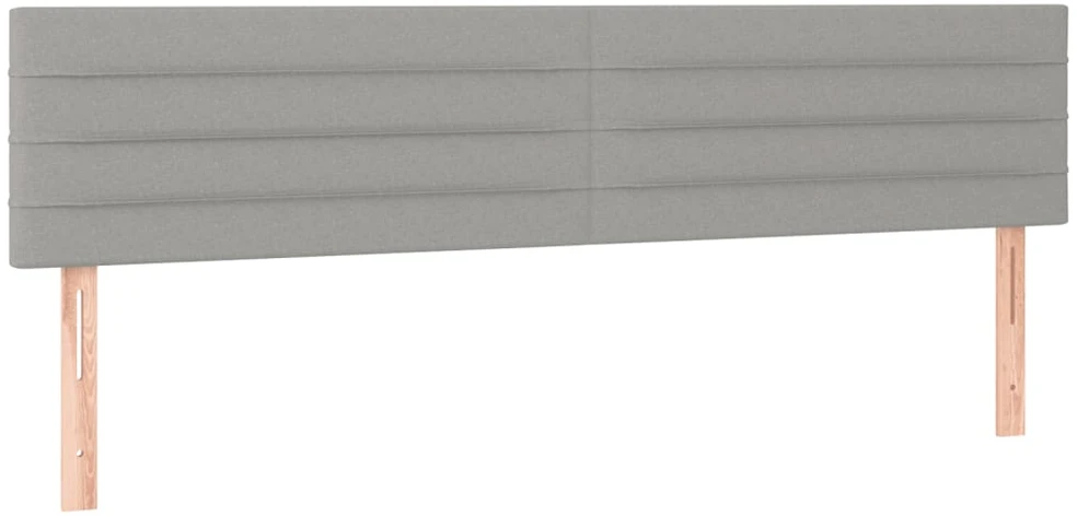 Galvūgalis su LED, šviesiai pilkas, 200x5x78/88cm, audinys