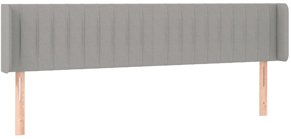 Galvūgalis su LED, šviesiai pilkas, 203x16x78/88cm, audinys